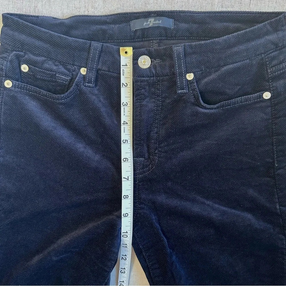 7 For All Mankind Velvet Black Pants Size 27 - Picture 5 of 6